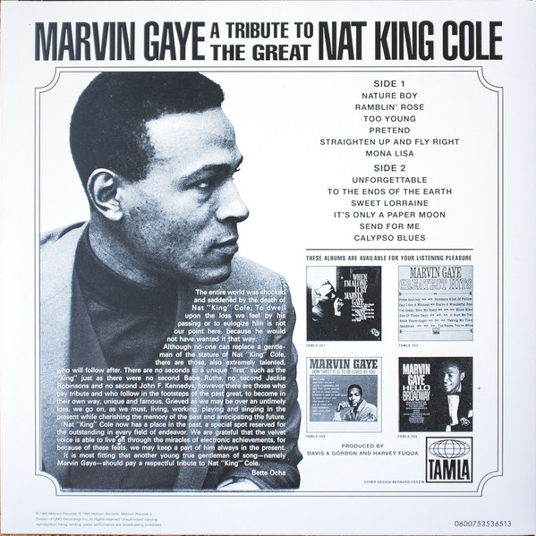 Виниловая пластинка Marvin Gaye - A Tribute To The Great Nat King Cole - рис.1