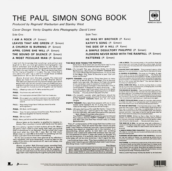 Виниловая пластинка Paul Simon - The Paul Simon Song Book - рис.1