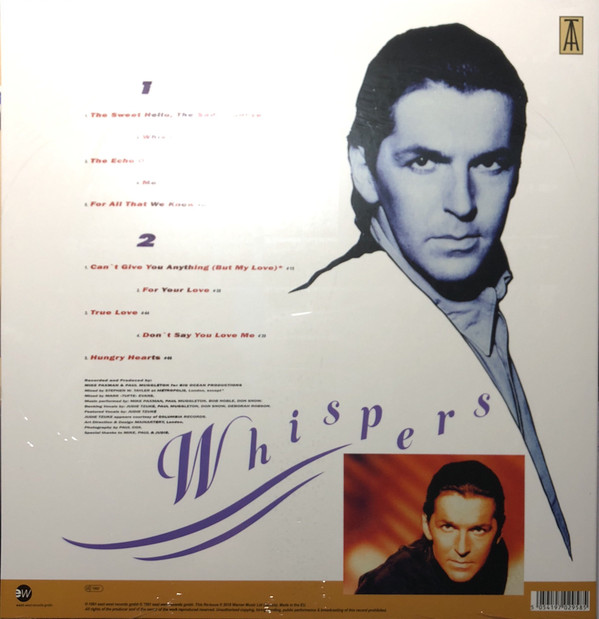 Виниловая пластинка Thomas Anders - Whispers - рис.1