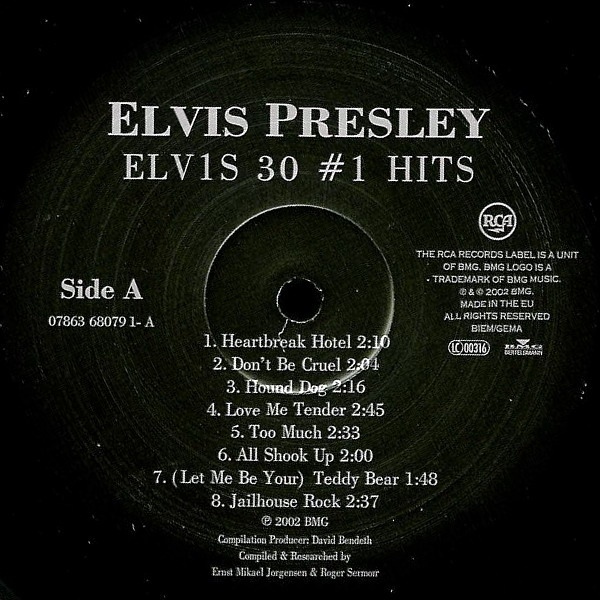 Виниловая пластинка Elvis Presley – ELV1S 30 №1 Hits 2LP - рис.1