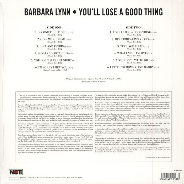 Виниловая пластинка Barbara Lynn - You'll Lose A Good Thing - рис.1