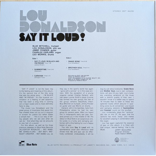 Виниловая пластинка Lou Donaldson – Say It Loud! LP - рис.2