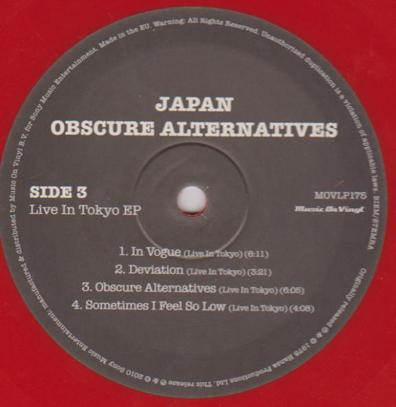 Виниловая пластинка Japan - Obscure Alternatives - рис.3