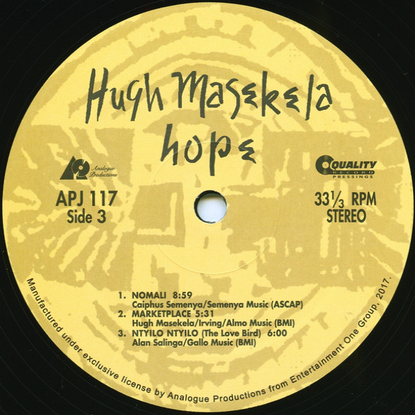 Виниловая пластинка Hugh Masekela - Hope - 2LP - рис.4