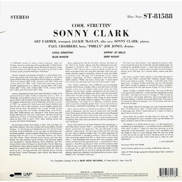 Виниловая пластинка Sonny Clark – Cool Struttin LP Blue Note - рис.1
