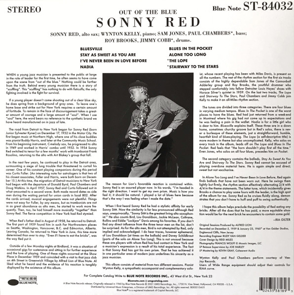 Виниловая пластинка Sonny Red - Out Of The Blue - (Tone Poet) LP - рис.1