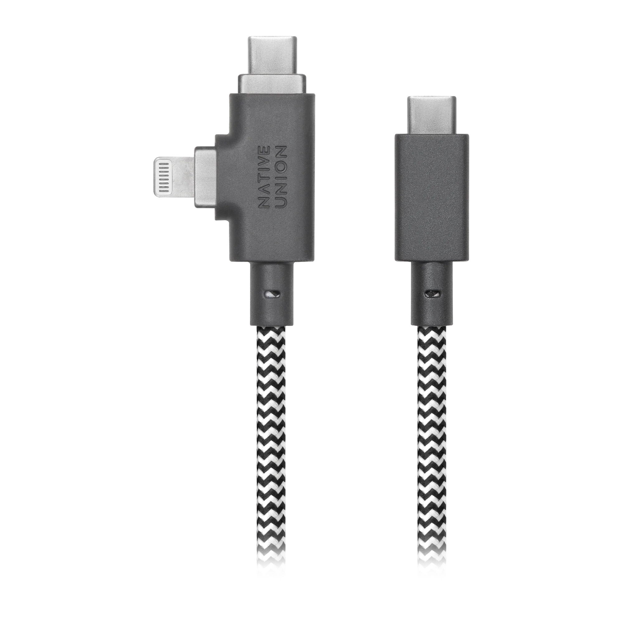 Кабель Native Union Belt Cable USB-C Lightning Zebra 240w 2.4m - фото 2