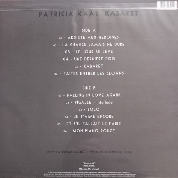 Виниловая пластинка Patricia Kaas – Kabaret (Silver) LP - рис.1
