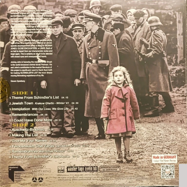 Виниловая пластинка John Williams - Schindlers List OST - LP - рис.1