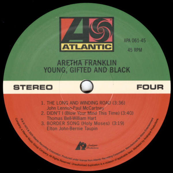 Виниловая пластинка Aretha Franklin - Young, Gifted And Black (Analogue) - 2LP - рис.6