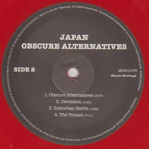 Виниловая пластинка Japan - Obscure Alternatives - рис.2
