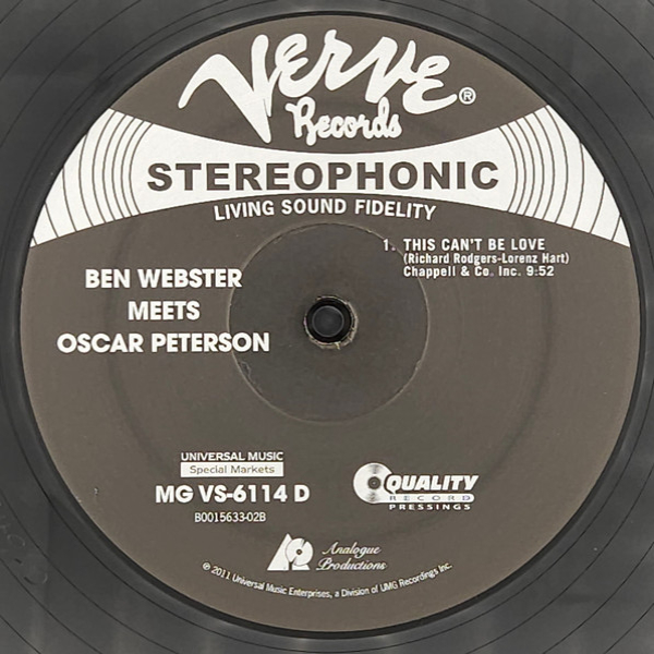 Виниловая пластинка Ben Webster Meets Oscar Peterson – Ben Webster Meets Oscar Peterson - 2LP - рис.6