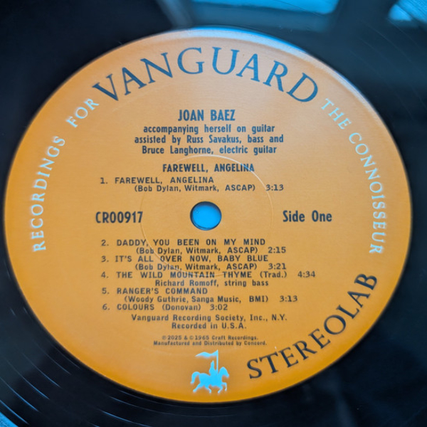 Виниловая пластинка Joan Baez – Farewell, Angelina LP - рис.4