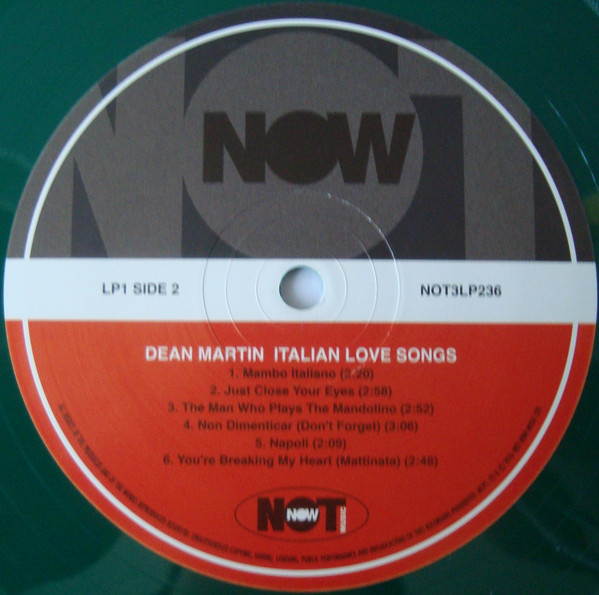 Виниловая пластинка Dean Martin - Italian Love Songs LP - рис.3