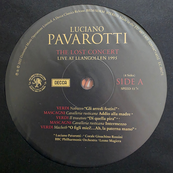 Бокс-сет Luciano Pavarotti – The Lost Concert - Live At Llangollen 1995 (Box-set) - 2LP - рис.7