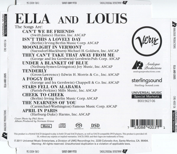 CD-диск Ella And Louis – Ella And Louis - SACD - рис.1