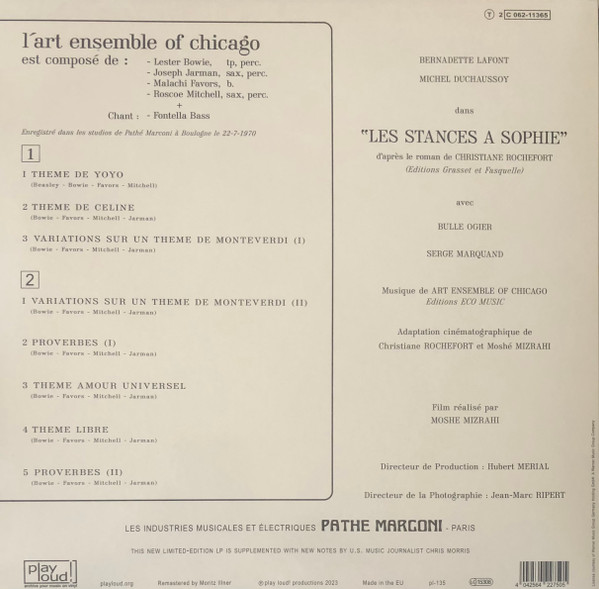 Виниловая пластинка Art Ensemble Of Chicago - Les Stances A Sophie LP - рис.1