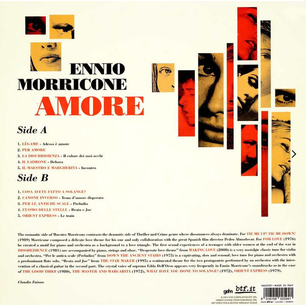 Виниловая пластинка Ennio Morricone - Amore OST - Coloured LP - рис.1