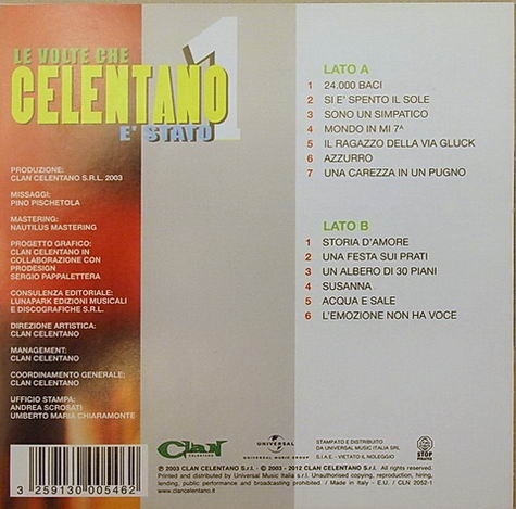 Виниловая пластинка ADRIANO CELENTANO LE VOLTE CHE CELENTANO E' LP - рис.2