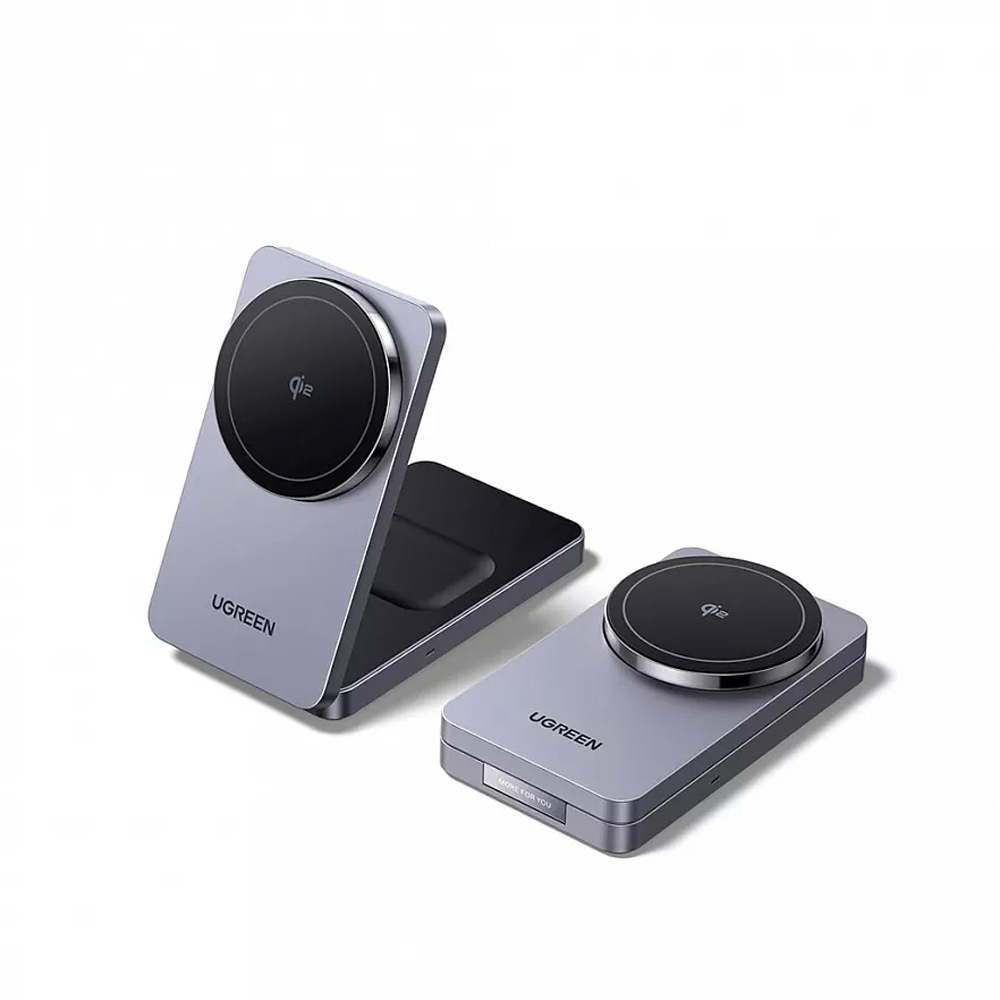 

Зарядное устройство Ugreen, Серый, W706 2-in-1 Wireless Charger Qi2 for Iphone 15W, AirPods Grey