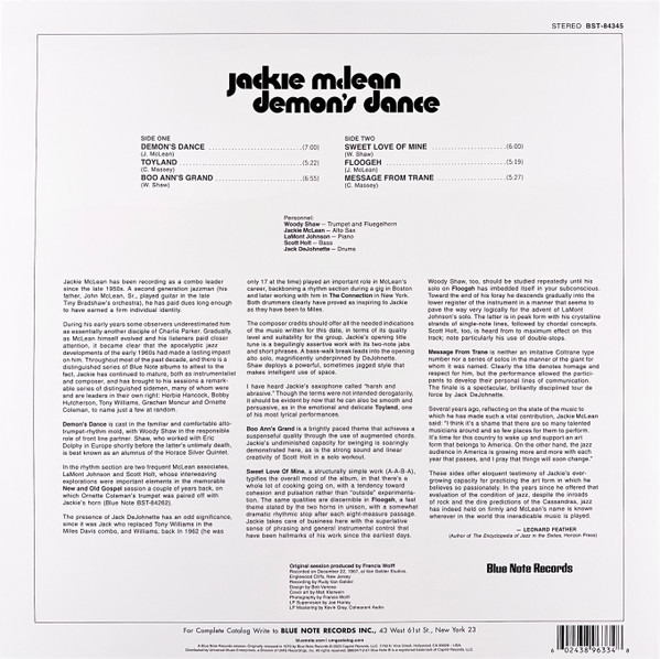 Виниловая пластинка Jackie McLean – Demon's Dance LP - рис.1