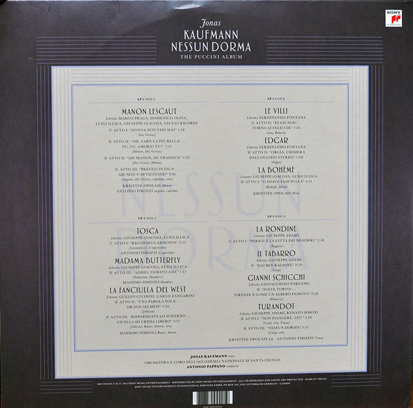 Виниловая пластинка Jonas Kaufmann - Nessun Dorma - The Puccini Album - рис.1