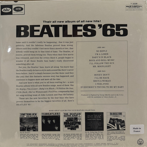 Виниловая пластинка The Beatles – Beatles '65 LP - рис.1