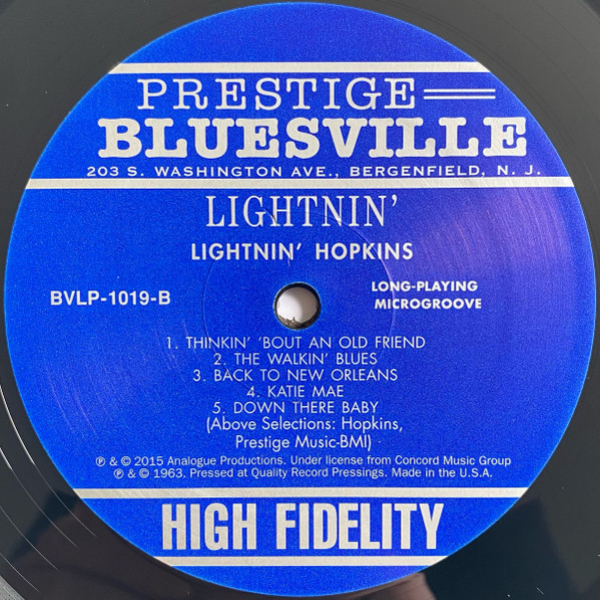 Виниловая пластинка Lightnin Hopkins - Lightnin (The Blues Of Lightnin Hopkins) (Analogue) LP - рис.3