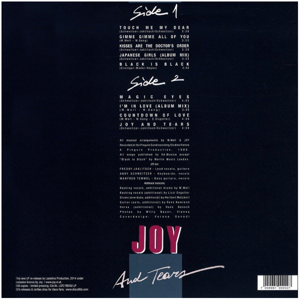 Виниловая пластинка JOY Joy and Tears - рис.1