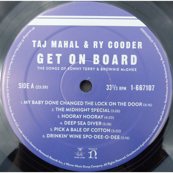 Виниловая пластинка Taj Mahal & Ry Cooder – Get On Board LP - рис.2