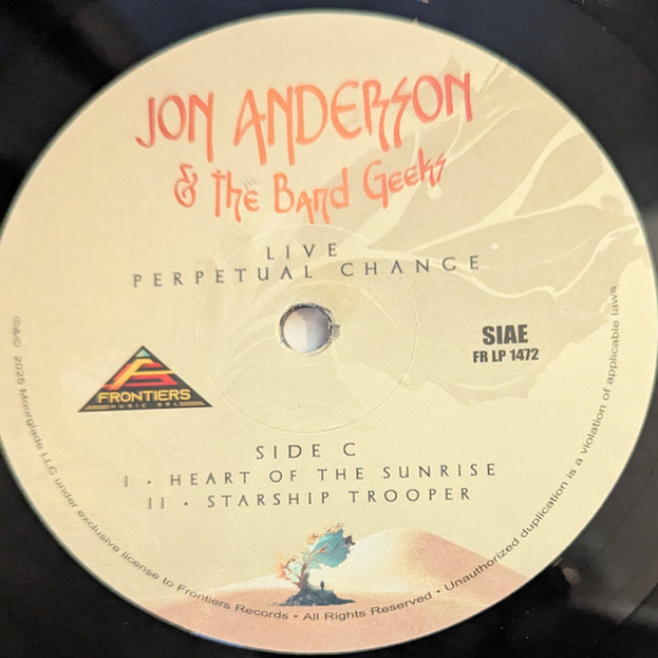 Виниловая пластинка Jon Anderson & The Band Geeks – Live - Perpetual Change - 3LP - рис.4