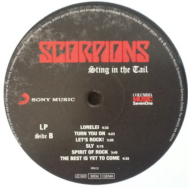 Виниловая пластинка Scorpions - Sting In The Tail - рис.3