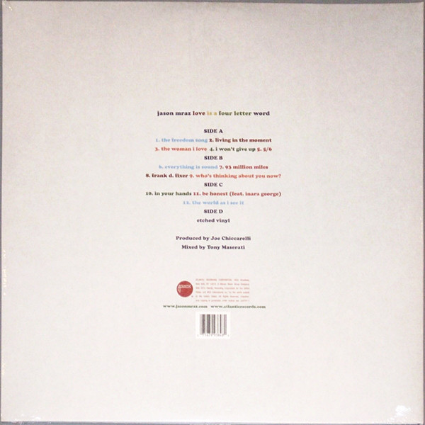 Виниловая пластинка Jason Mraz - Love Is A Four Letter Word - рис.1