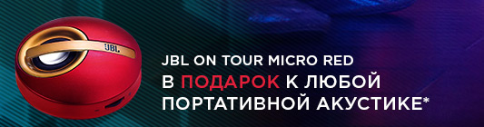 JBL ON TOUR MICRO RED В ПОДАРОК к любой портативной акустике