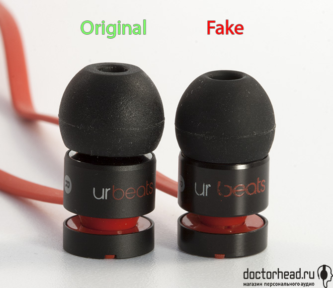 детальный вид оригинальных и поддельных наушников Beats by dr. Dre urBeats в обзоре doctorhead.ru