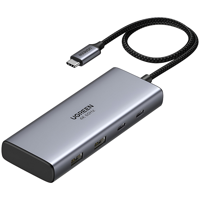 USB HUB Ugreen CM498 7-in-1 USB-C Grey Cosmos - рис.0