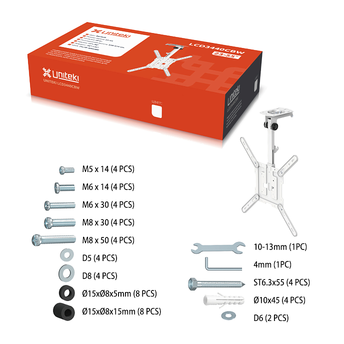 Кронштейн для монитора Uniteki LCD3440CBW White - рис.5
