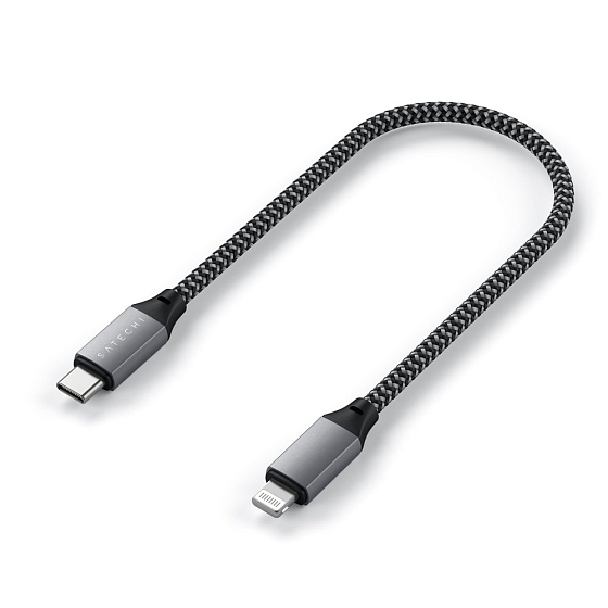 Кабель Satechi USB-C to Lightning MFI Cable Space gray 0.25 m - рис.0