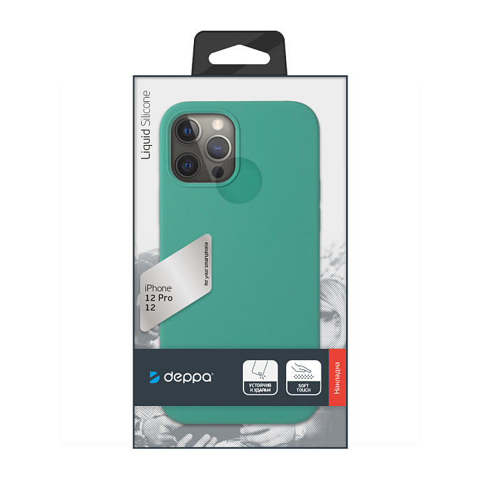 Чехол для смартфонов Deppa Liquid Silicone for Apple iPhone 12-12 Pro Green - рис.5