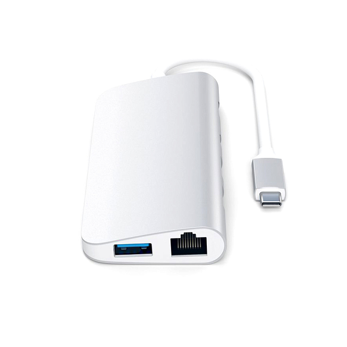 USB HUB Satechi Aluminum USB-C Multimedia Adapter Silver - рис.2