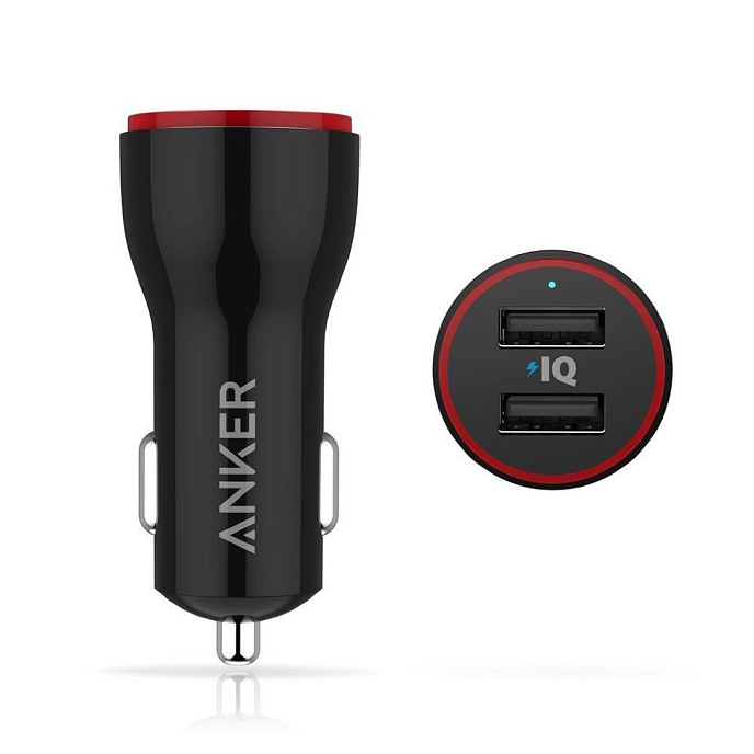 Автомобильное зарядное устройство Anker PowerDrive 2, 4.8A, 2USB, Lightning (B2310011) - рис.1