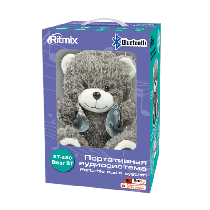Портативная колонка Ritmix ST-250 Bear BT Grey - рис.4