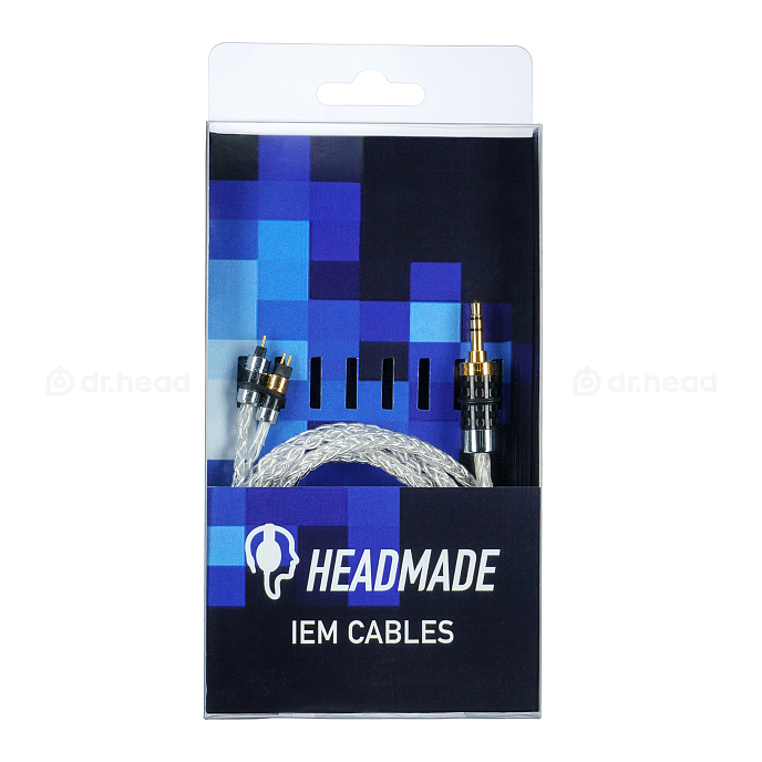Кабель HeadMade IEM Silver 2-pin - 3.5mm 1.2m - рис.1
