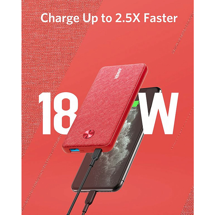Внешний аккумулятор Anker PowerCore Sense 10000 PD Fabric Red - рис.3