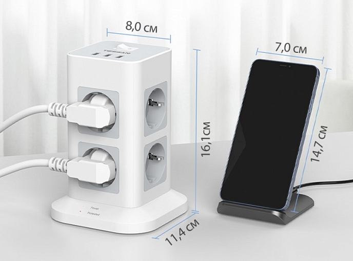 Сетевой фильтр Tessan TPS03-DE Black - рис.2