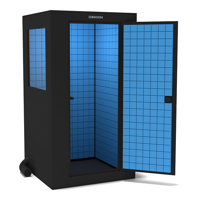 Акустическая кабина IzoRoom Standard with window Black Blue - рис.0