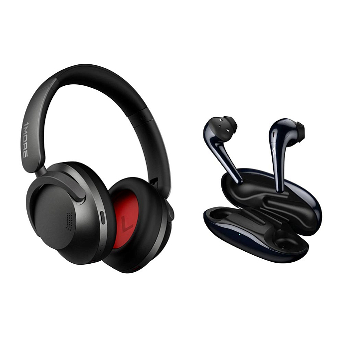 Беспроводные наушники 1MORE SonoFlow Black + 1MORE ComfoBuds 2 Black - рис.0