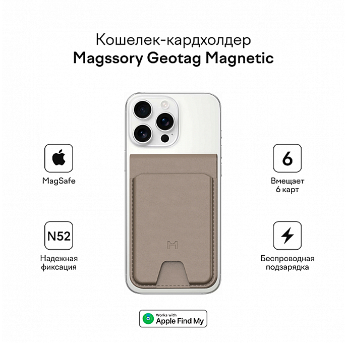 Чехол для смартфонов Magssory Geotag Magnetic Latte - рис.7