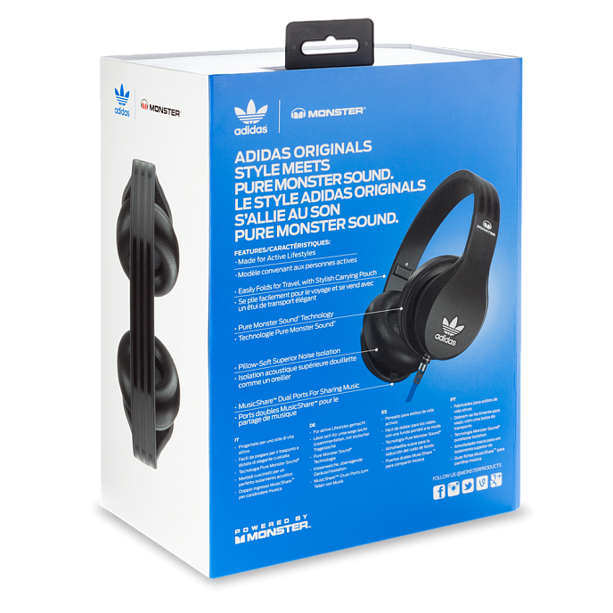 Наушники MONSTER ADIDAS® ORIGINALS OVER EAR HEADPHONES (BLACK) - рис.7