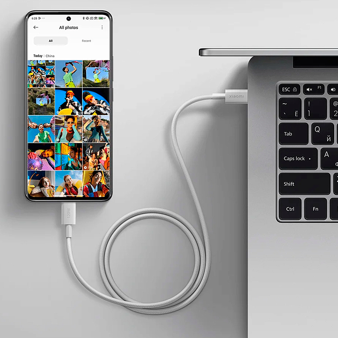 Кабель Xiaomi 6A Braided USB-C - USB-C Cable 2m White - рис.3